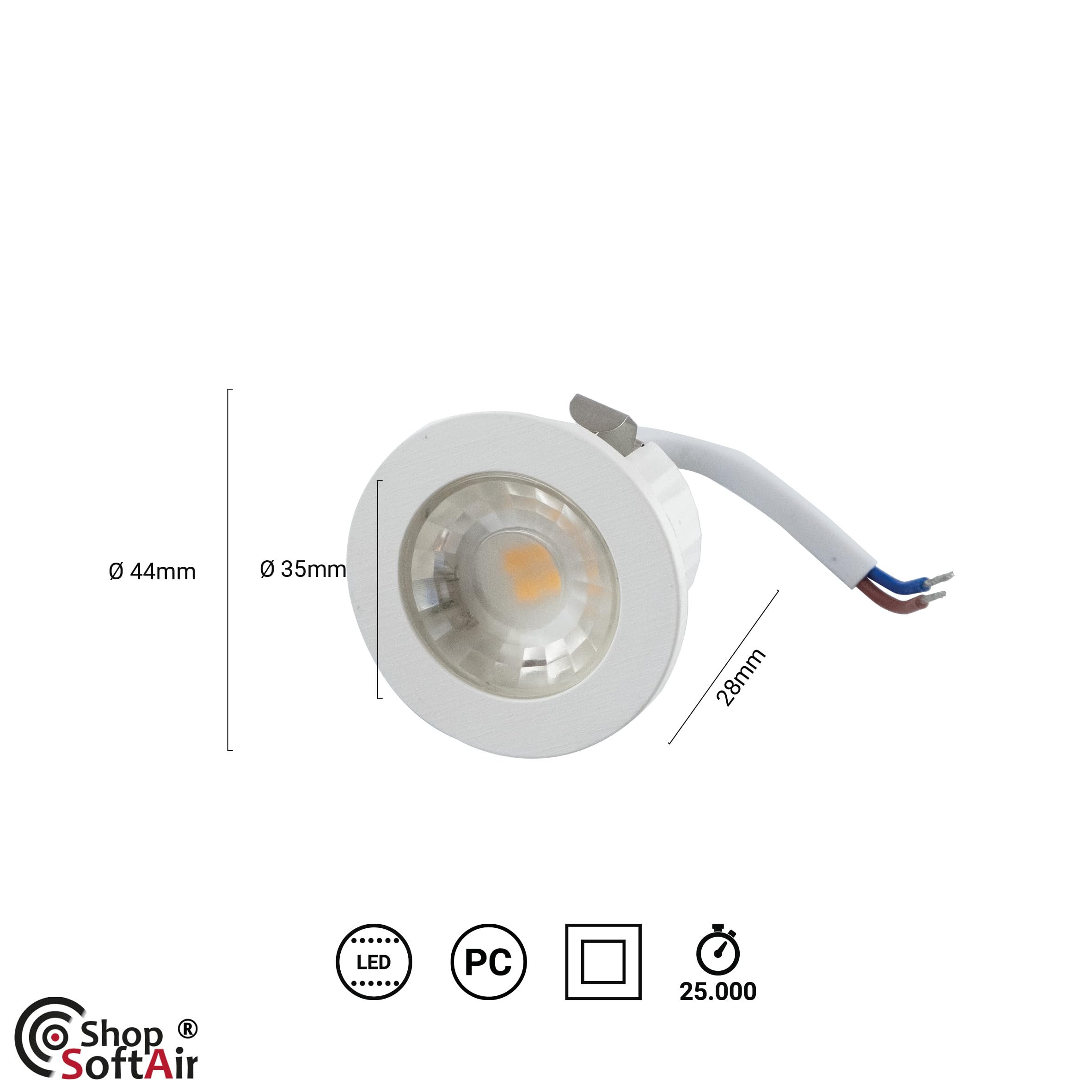 2 stuks mini-LED-spots kleur koper design inbouw 5 W warm 2 stuks mini-LED-spots kleur koper design inbouw 5 W warm
