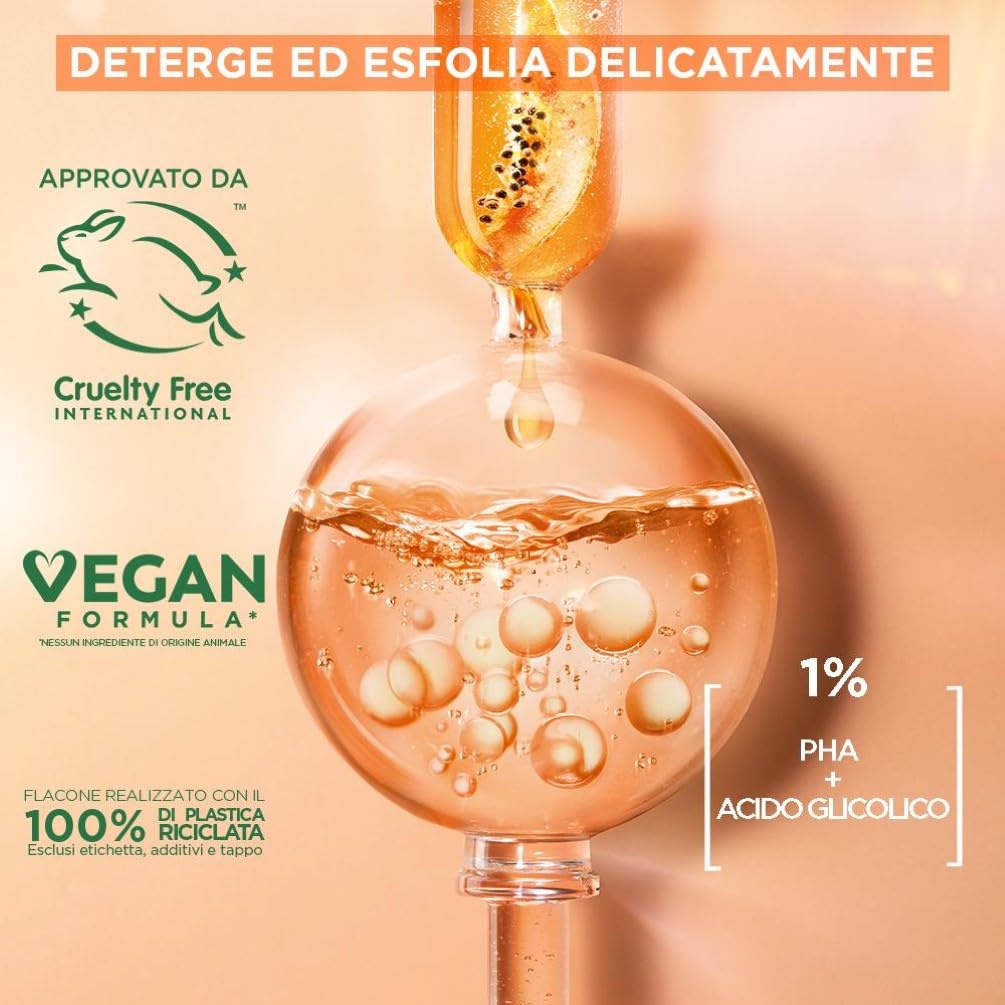 Garnier SkinActive Acqua Micellare Tutto-in-1, Peeling Delicato, Esfoliante, Per Tutti i Tipi di Pelle, Senza Risciacquo, Formula Vegana e Ipoallergenica, 400 ml