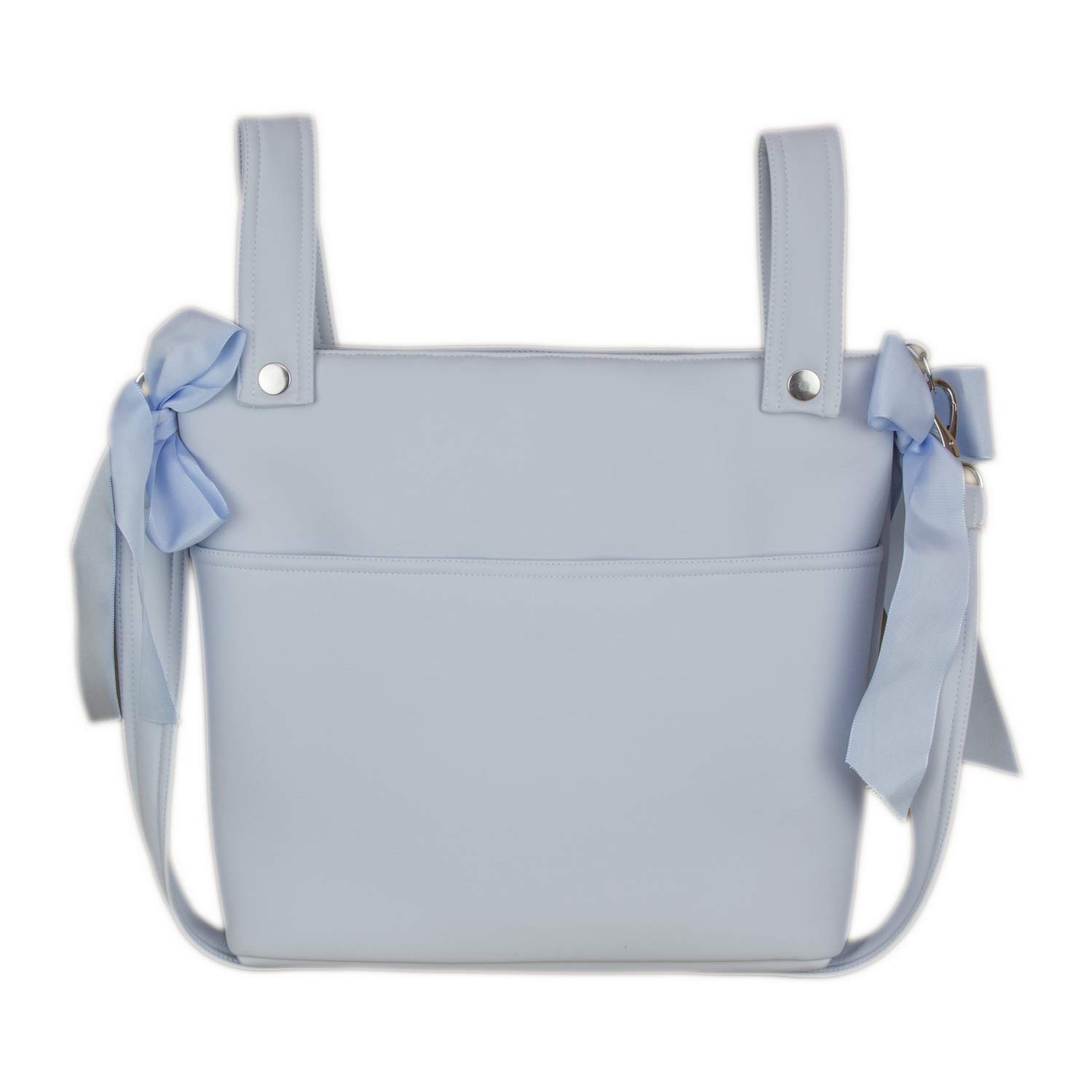 ROSY FUENTES Bolso para Silla de Paseo - Talega para Silla de Paseo Incluye Asa Larga para el Hombro, Bolsillos Interiores y Lazos - Limpieza Sencilla -Azul Celeste