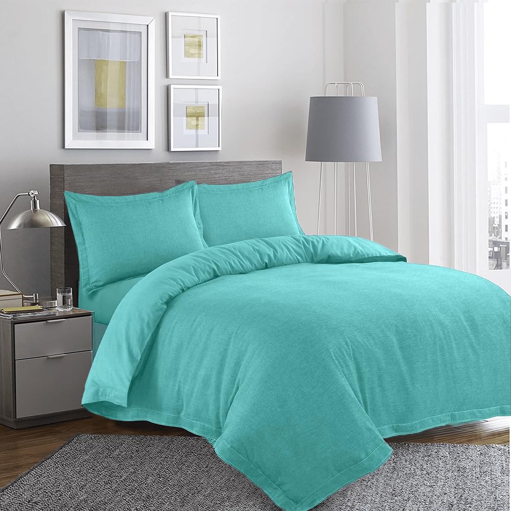 BYFT Orchard Exclusive (Sea Green) Queen Size Duvet Cover (225 x 245 + 30 Cm -Set of 1 Pc) Cotton percale Weave, Soft and Luxurious, Hotel Quality Bed linen -180 TC