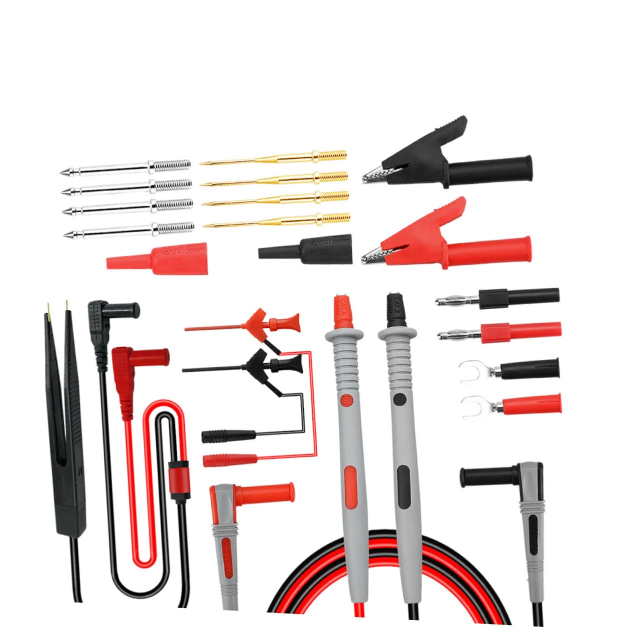 Kit Puntali Multimetro con Cavi a Molla per Strumenti di Misura Elettrica Sonda Test Plug per Test Isolamento e Circuiti