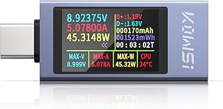 USB C Tester Messgerät Typ-C Multimeter Digital, 4-30V 0-12A PD Voltmeter Power Meter Kapazität Spannungsprüfer Strommessgerät, USB Leistungskapazität Detektor (KWS-2303C)