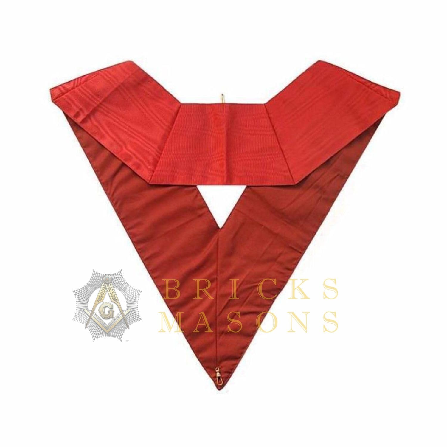 Bricks Masons 28th Degree Scottish Rite Collar - Plain Wide Red Moire