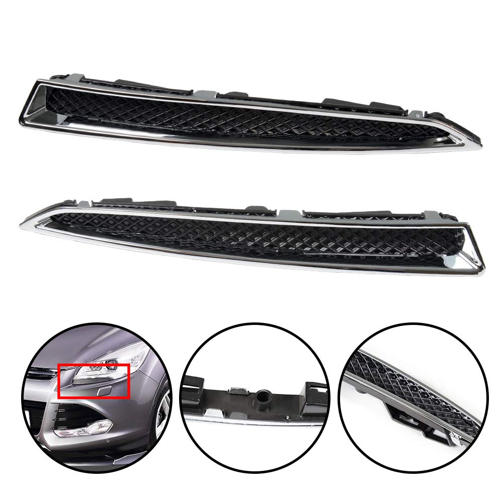 Replacement For Ford Escape S SE SEL Titanium Sport Utility(4-Door) 2013 2014 2015 2016 Left Right Headlight Lower Trim Molding Grille Replacement ...