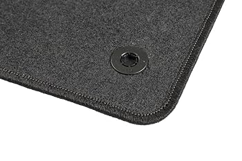 Tapis De Sol Sur Mesure Pour Renault Clio 3 (09/2005-08/2012) – 2 Pièces Avant – Moquette Noire – Antidérapant Avec Clips