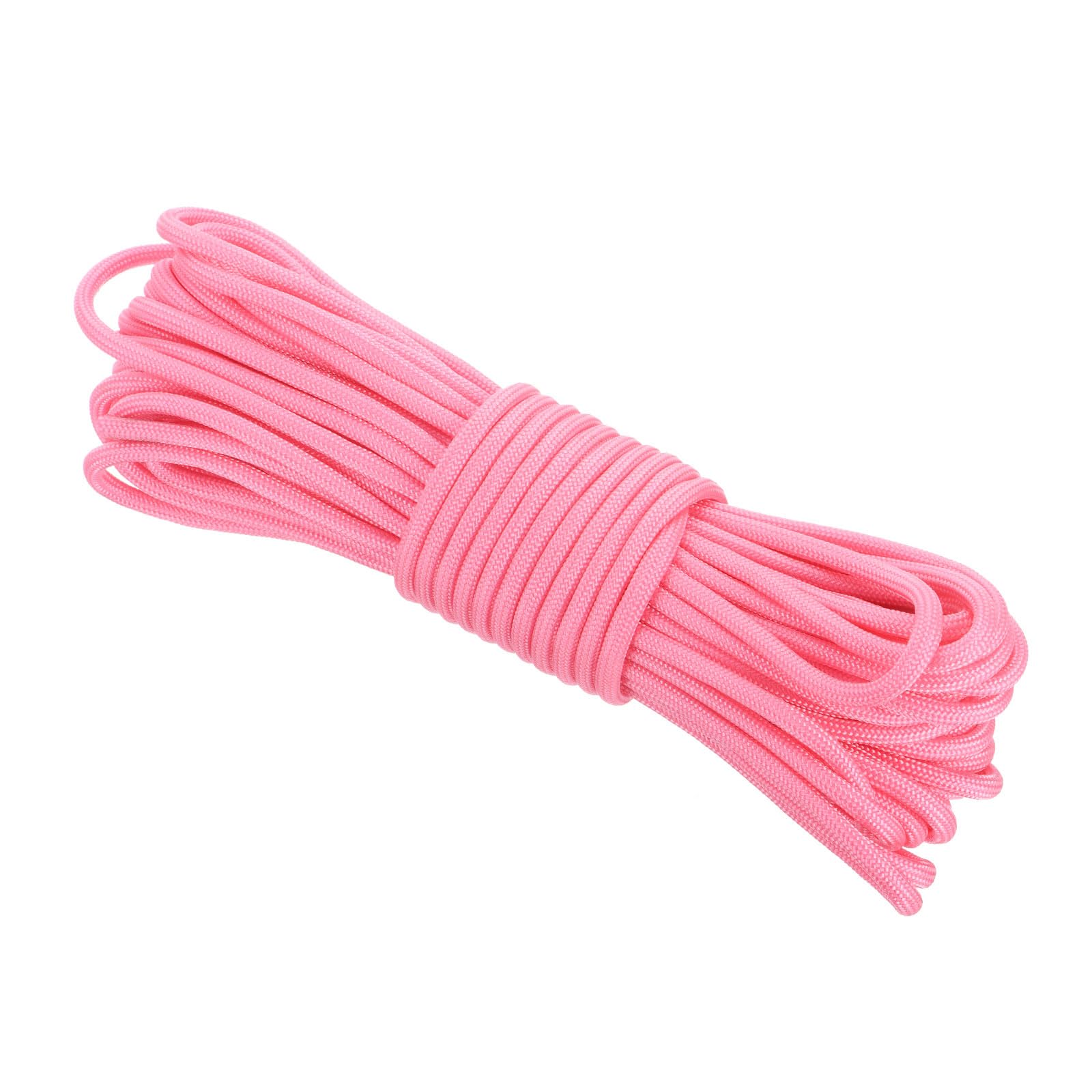 Rebower 550 Paracord Rope 15m, 4mm Thin Paracord Nylon Cord 7-Strand Core [for Tent Camping Outdoor Gear] - Fluorescent Pink