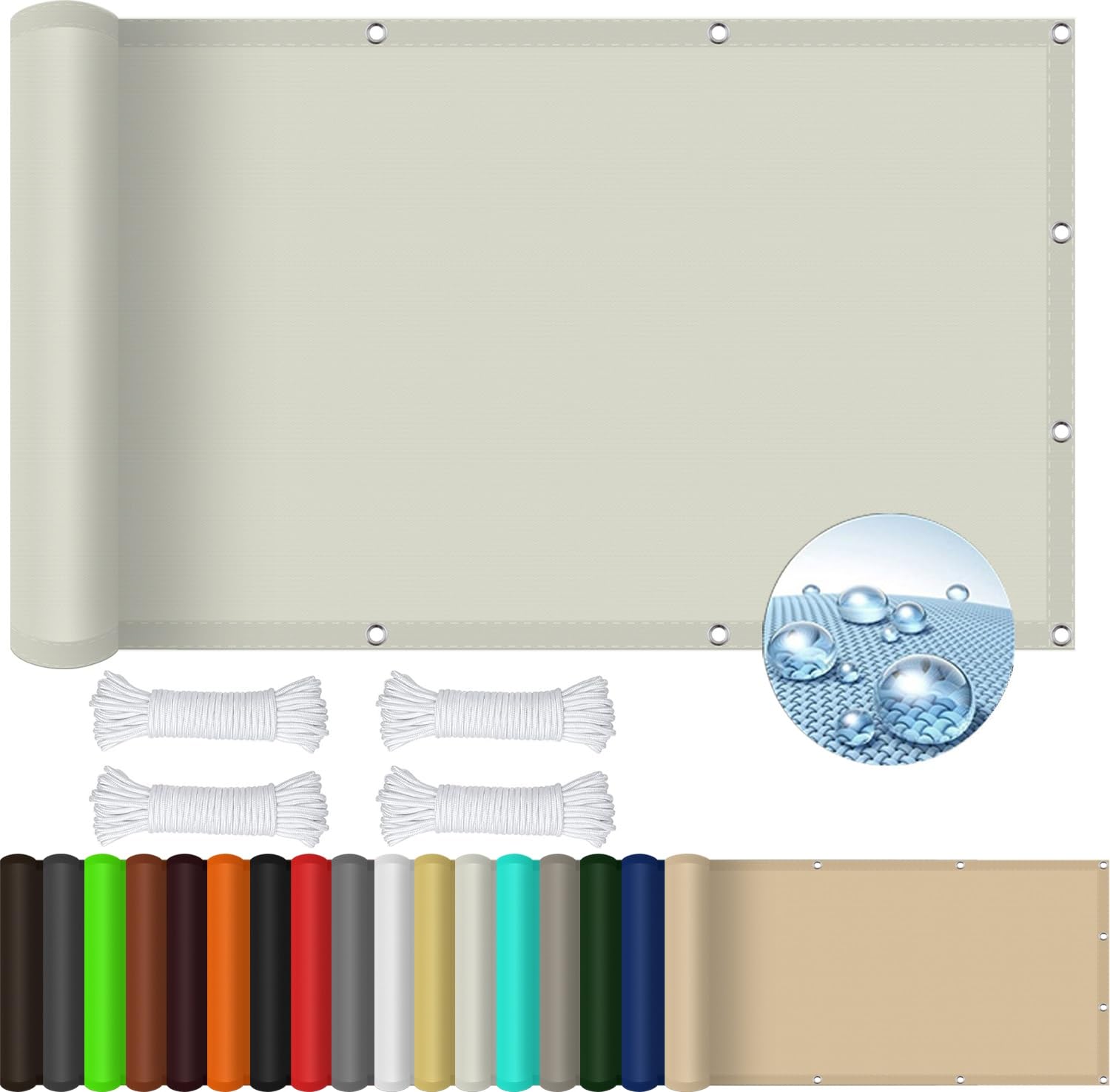 Voile d'ombrage anti-UV et résistant à la pluie grande taille 3.5 x 4.6 m pour terrasse et jardin