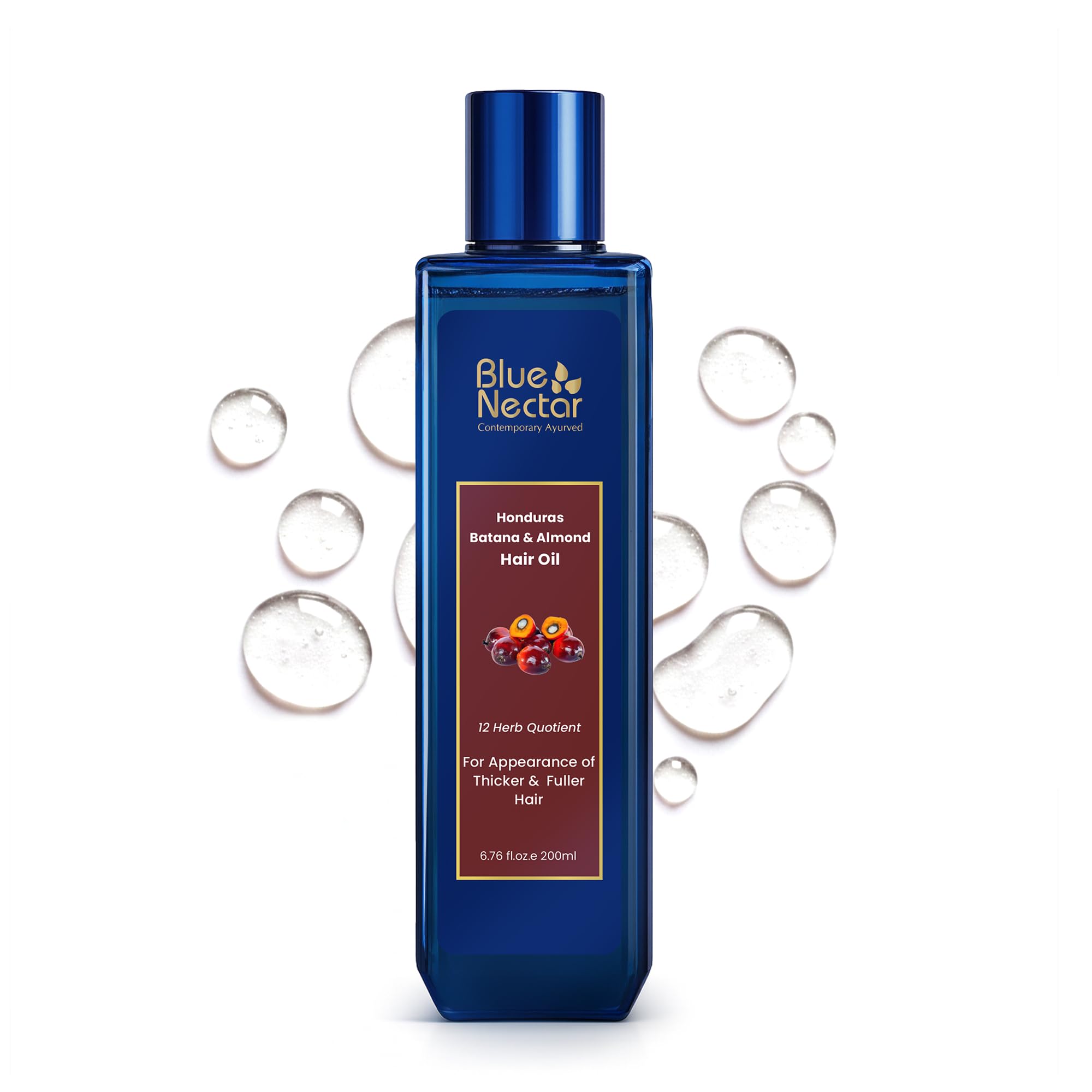 Blue Nectar Batana Oil for Thicker Hair | Pure Honduras Batana Oil for Hair Growth with Organic Almond Oil | Ayurvedic Hair Growth Oil for Stronger Hair (12 Herbs, 200 ml)-image-40