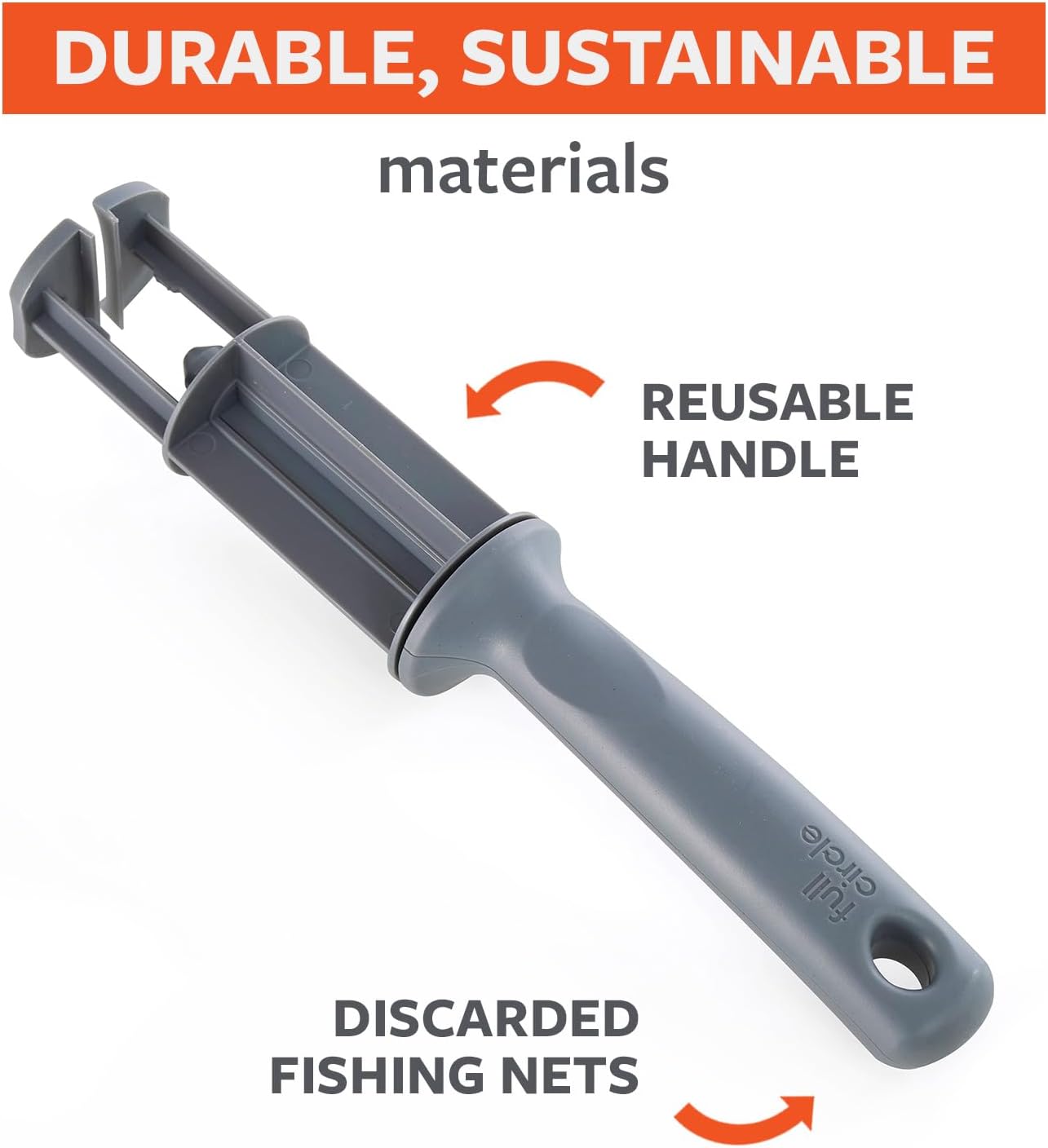 Full Circle Clean Ocean Lint Roller - Refillable & Reusable - Unbleached Sticky Paper - 100 sheets