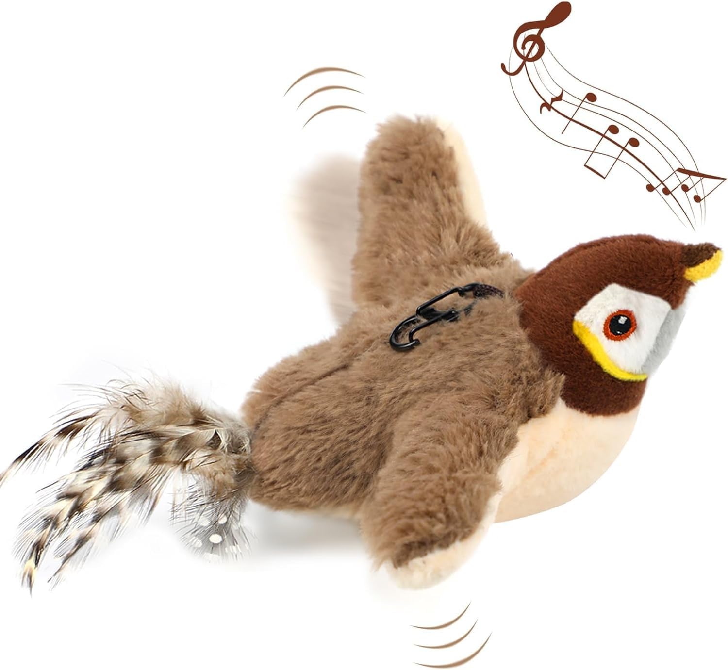 JiYiBei Cat Toys Flapping Bird - Interactive Toys for Cats, Realistic Plush Simulation Chirping Bird Cat Toy, Rechargeable & Washable, Perfect Bird Toy for Cats Kittens To Bite, Chew and Kick