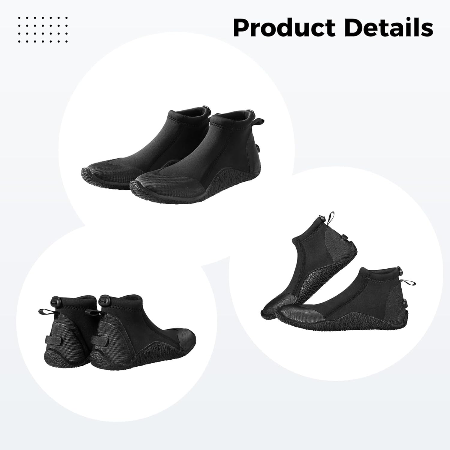 Women's 3 Mm Neoprene Dive Boots, Short Diving Boot, Anti-Slip Sole, XL (Us Men 8-8.5/Women 9-9.5)