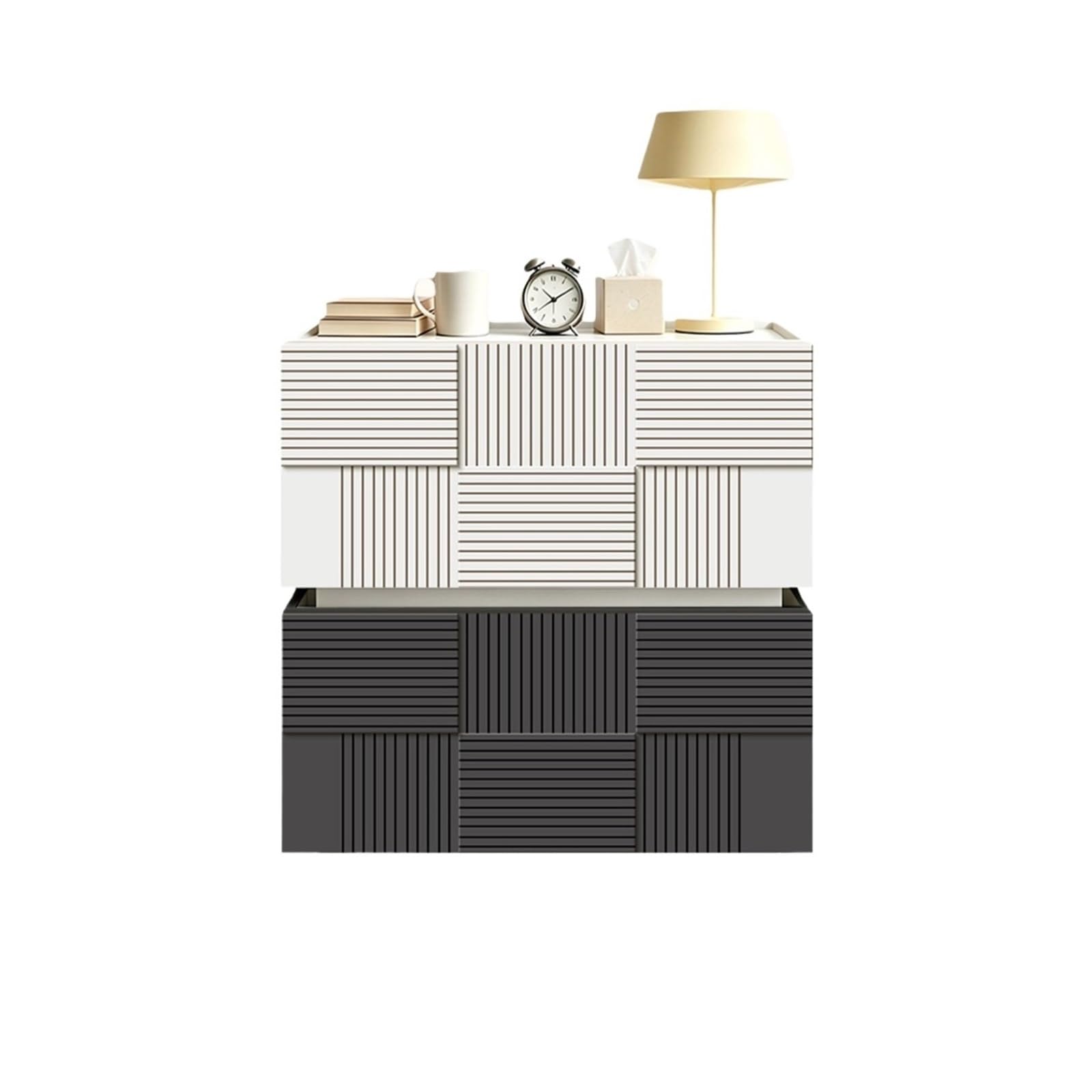 HLHLOP777 Nightstand Modular Nightstand with Two Drawers Side Table Perfect for the Bedroom Bedroom Furniture(Small)