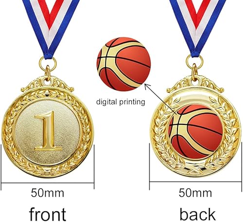 Miniatura 4 de Myartte Juego de 5 medallas de oro – Medallas de premio de estilo olímpico para deportes, competiciones, abejas de ortografía, recuerdos de fiesta,