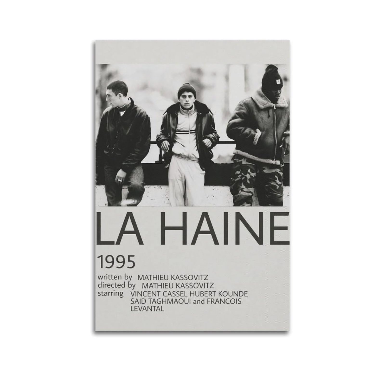 FDRPMHC Movie La Haine Canvas Wall Art Decor Living Room Modern Family Bedroom 16x24inch(40x60cm) Unframe-style