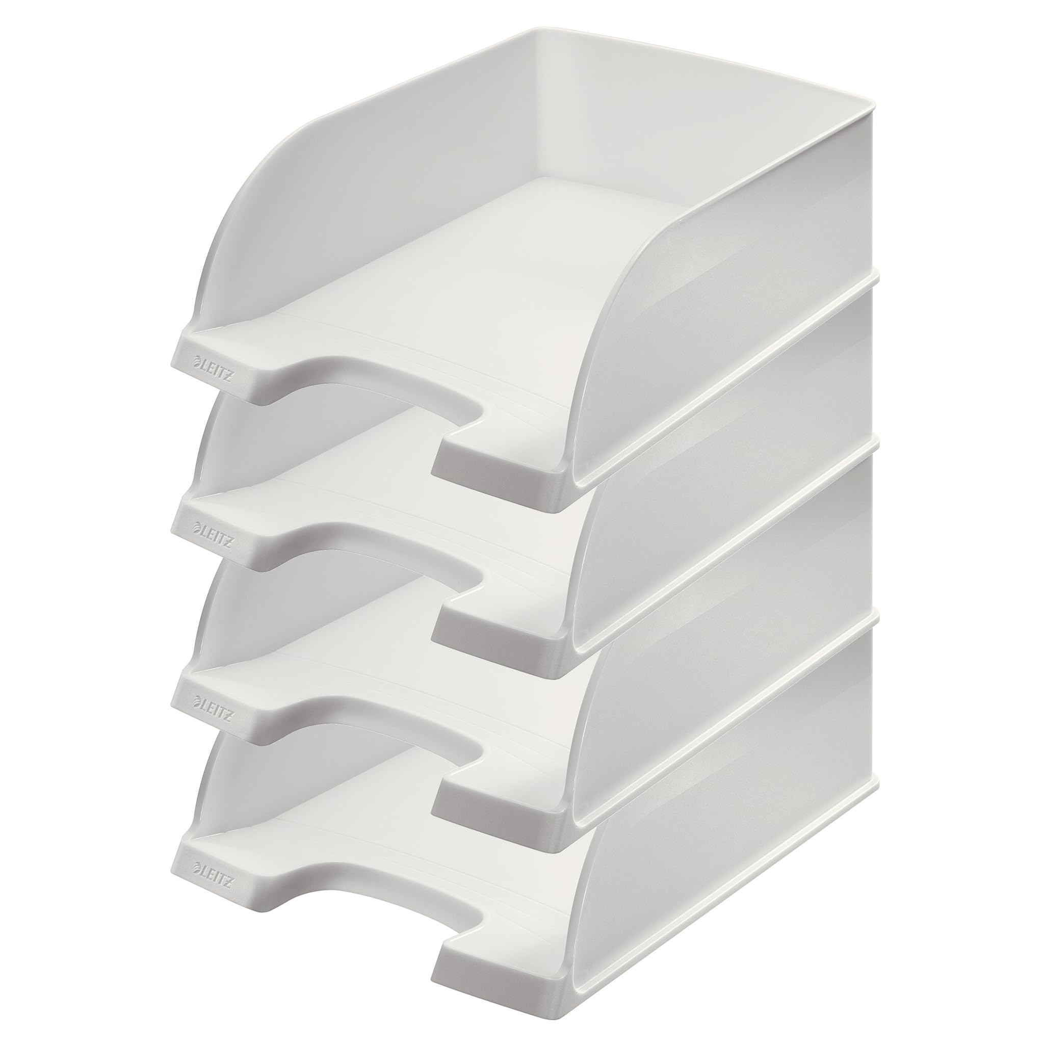 Leitz Plus Series 52330001 Letter Tray A4 Jumbo Pack of 4 White