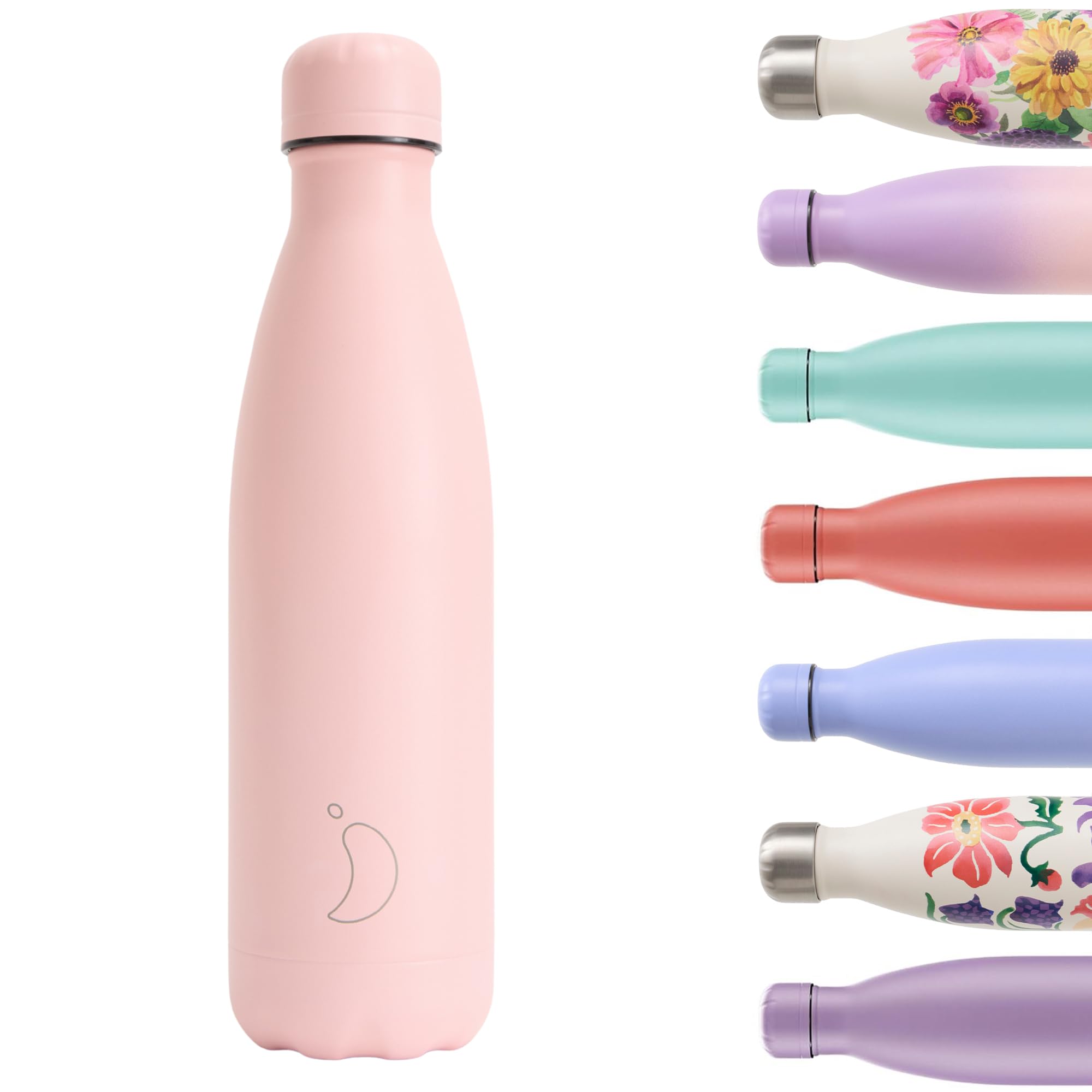 Chilly's Original Water Bottle - Vacuum Insulated Stainless Steel Water Bottle, Reusable Thermal Flask for Hot & Cold Drinks - Leak Proof, No Sweat - Peach, 500ml — image 1