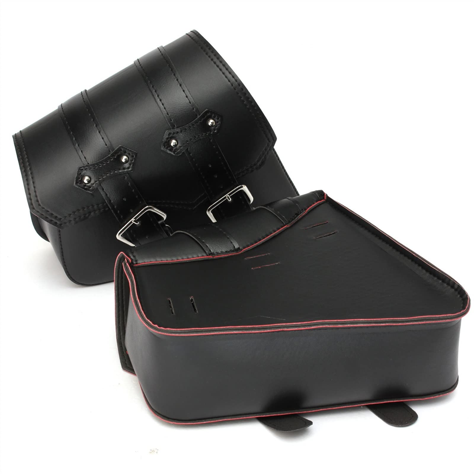 Universel Une Paire De Sacoches De Moto en Cuir PU Outil De Rangement Sacoches Pochette Sac Latéral pour Harley pour Davidson Touring Cruiser Accessoires latéraux