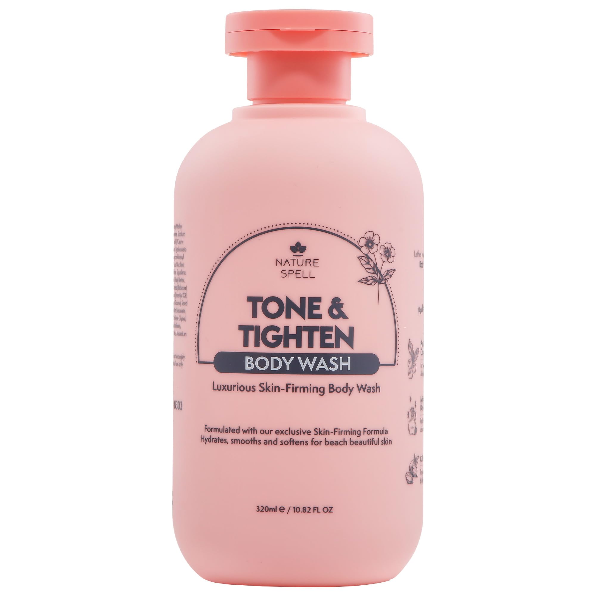Tone & Tightening Body Wash, Firming Shower Gel for Improved Skin Elasticity, Infused with Hyaluronic Acid, Plant Collagen & Ginseng, Vegan, 320ml