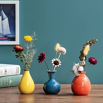 Amazon.co.jp: 花瓶 花入れ置物 フラワーアレンジメント 陶器花瓶 花器