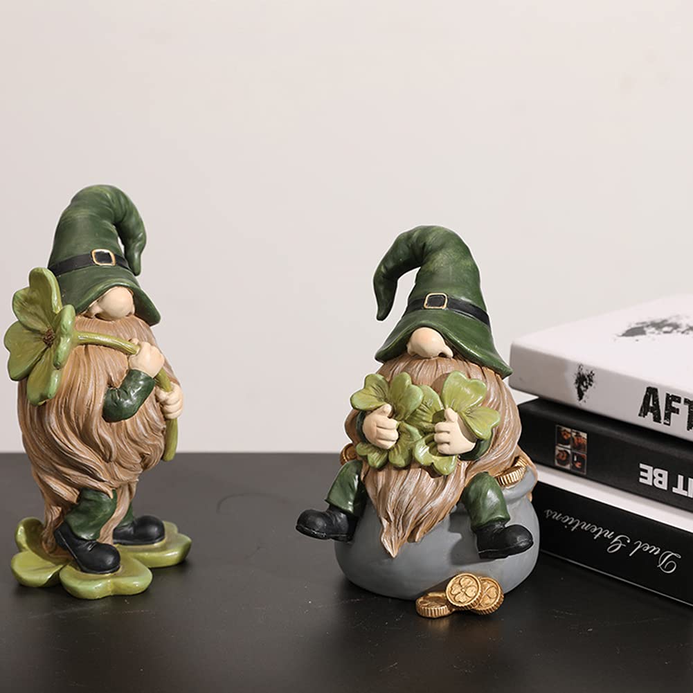 Escultura de Elfo de jardín, Modelo de Enano, Estatua de gnomo, artesanías pintadas de Resina, jardín al Aire Libre, terraza, colección de Escritorio, decoración, 2 uds., Regalo