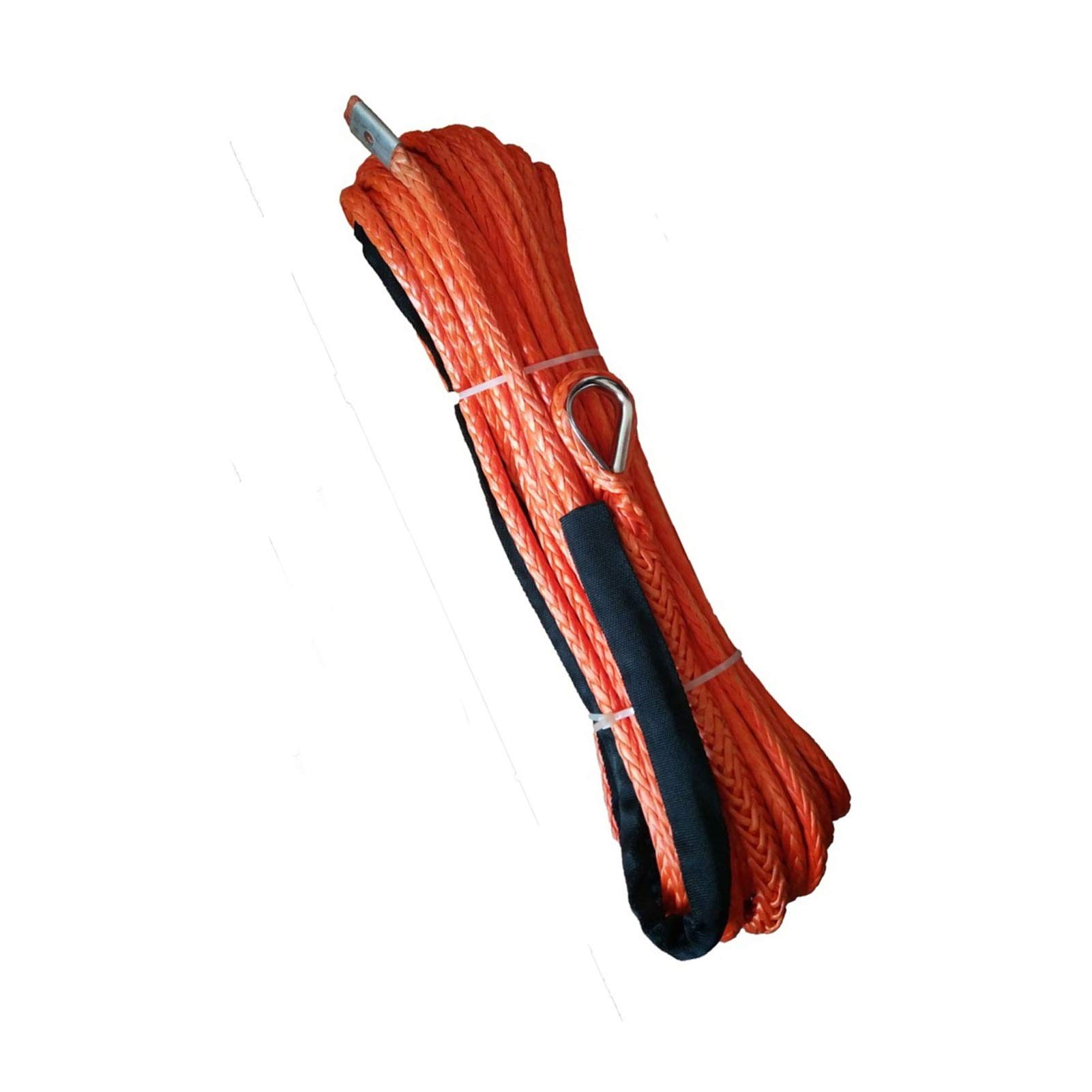Winch Rope, 9mm * 30m 12 Strand Yellow Synthetic 4X4 ATV UTV Winch Rope with Thimble(Rosso)
