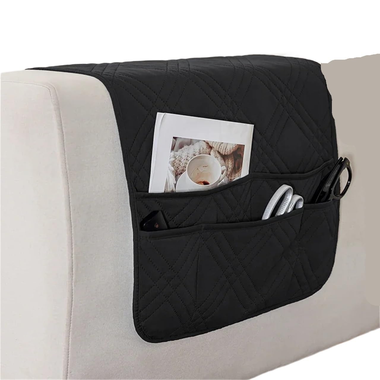 Zovloer Arm Chair Covers 2pcs Sofa Armrest Organizer With Pockets Anti-dirty Couch Armchair Hanging Storage Bags Chair Arm Protector Cover For Recliner Armchairs Sofas Couch(ColorA2)