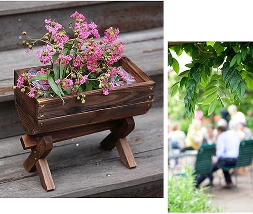 Miniatura 2 de Macetero de medio barril, maceta de madera rústica, maceta de jardín vintage, caja para verduras, flores, frutas, caja de plantas para interiores y