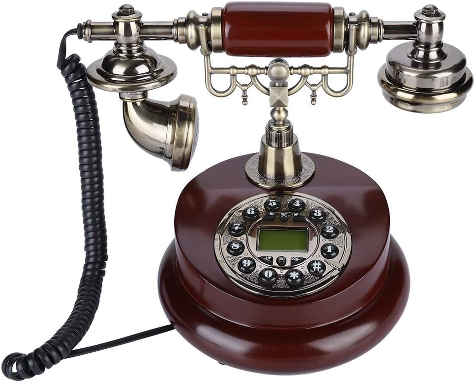 Antique Decorative Landline Phone with LCD Caller ID, Push Button Keypad & Traditional Design – Retro Classic Telephone for Office & Home.-image-16