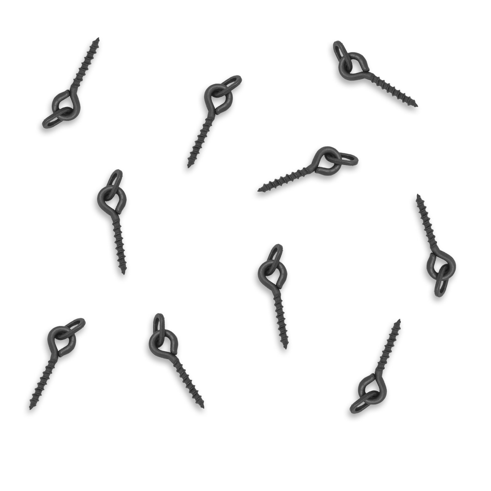 Bank Tackle Bait Screws 12mm 3 Styles Black Metal Carp Fishing Terminal Rig Tackle Pop Ups (Bait Screw with Oval Loopl, x 100 Pack)