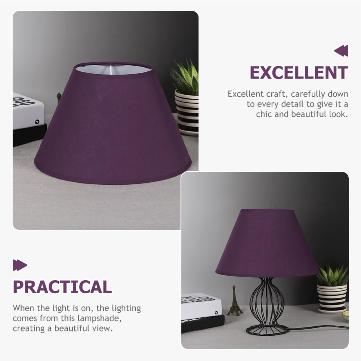 CRAFTHROU Paralume per lampada da tavolo, piccolo, in tessuto, per camera da letto, plafoniera, decorazione decorativa
