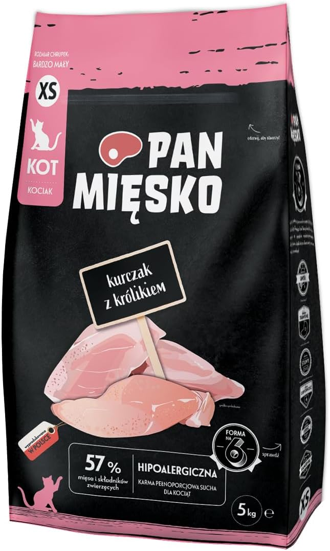 Karma sucha dla kota Kurczak z królikiem chrupki XS 5 kg