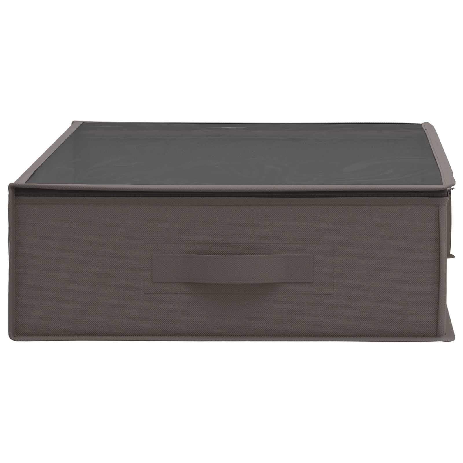 Contenitore grigio in tessuto non tessuto con finestra superiore trasparente, 100 x 50 x 18 cm, pieghevole, per vestiti, armadio, ufficio, cucina, bagno, salvaspazio, aiuto per l'ordine