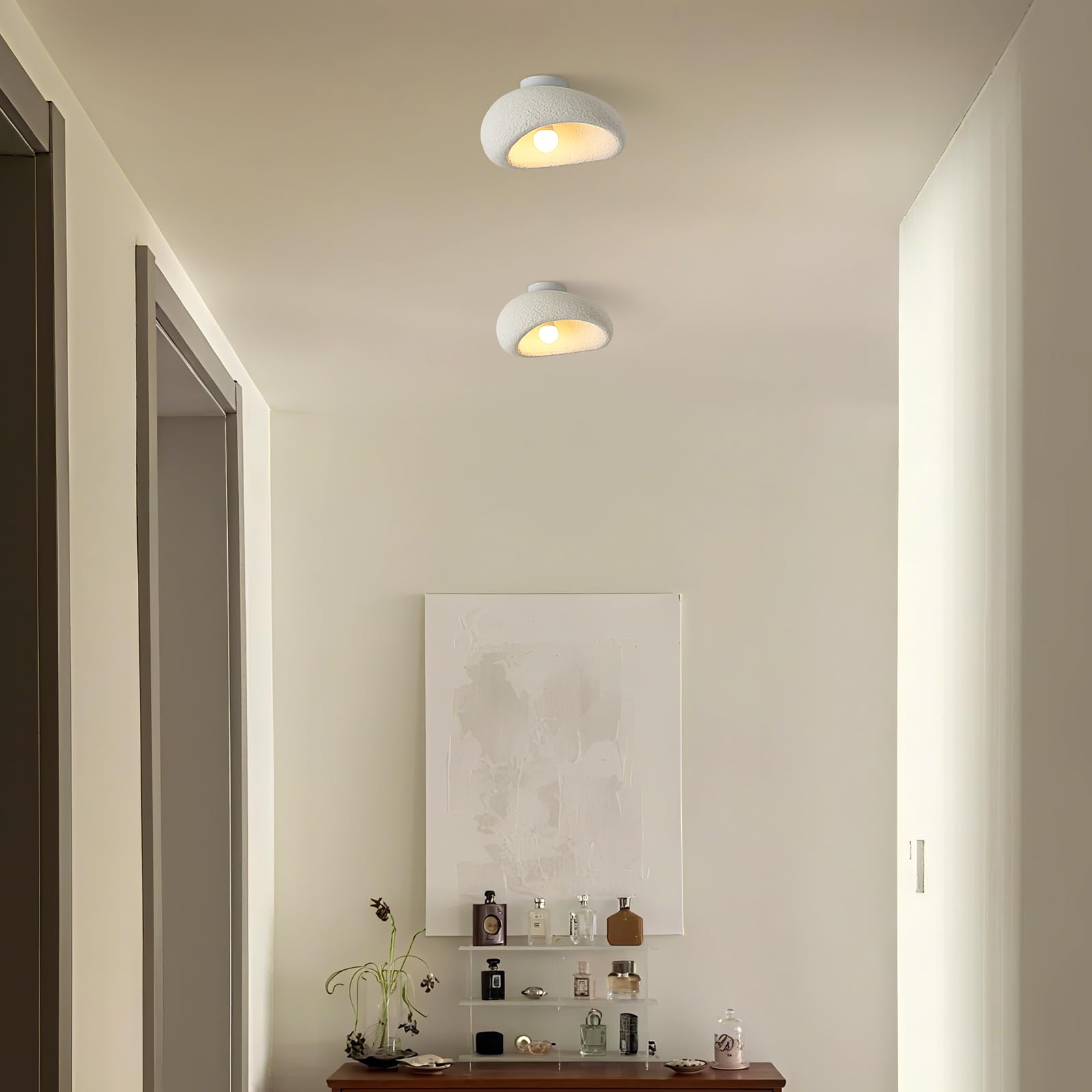Plafonnier wabi sabi, E27 plafonnier d'éclairage japonais pour cuisine îlot chambre salle à manger couloir (A,40CM)