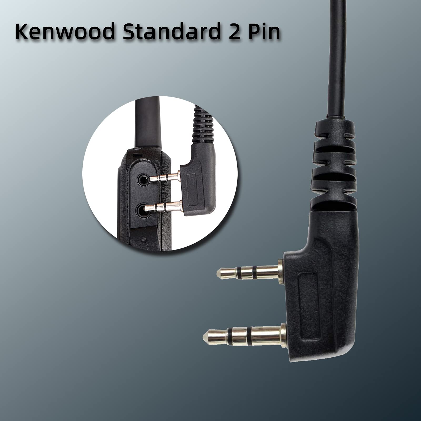 Retevis Walkie Talkie Auricular con Micro Ajustable Laringófono Dedo PTT 2 Pine Pinganillo Compatible con Walkie Talkie RT24 RT5R RT617 RT618 Baofeng UV-5R BF-888S Kenwood(2 pcs)