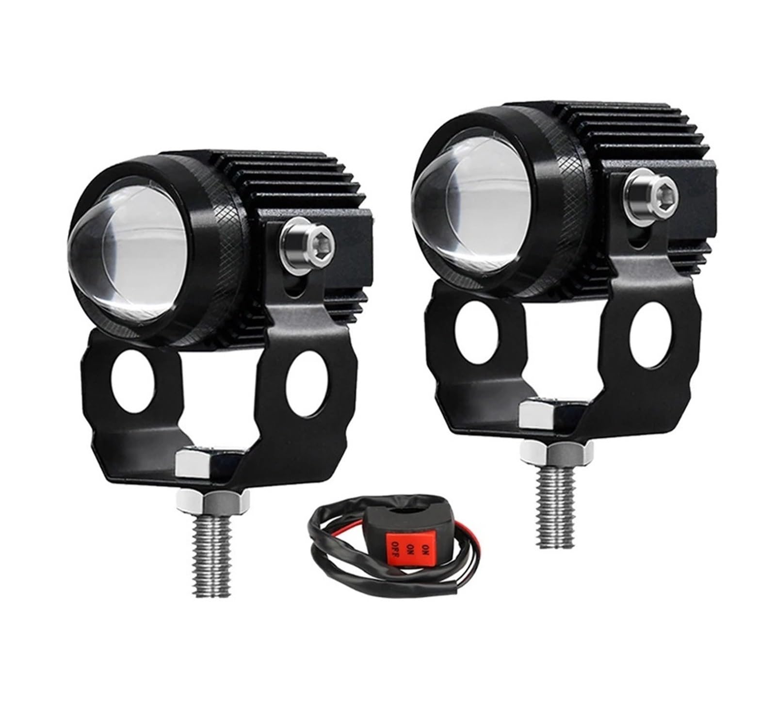 Reflektor motocyklowy LED Żarówki reflektorów samochodowych Reflektory samochodowe Soczewki lampy Dwukolorowe światło przeciwmgielne punktowe 70 W(2 Pcs White Yellow)