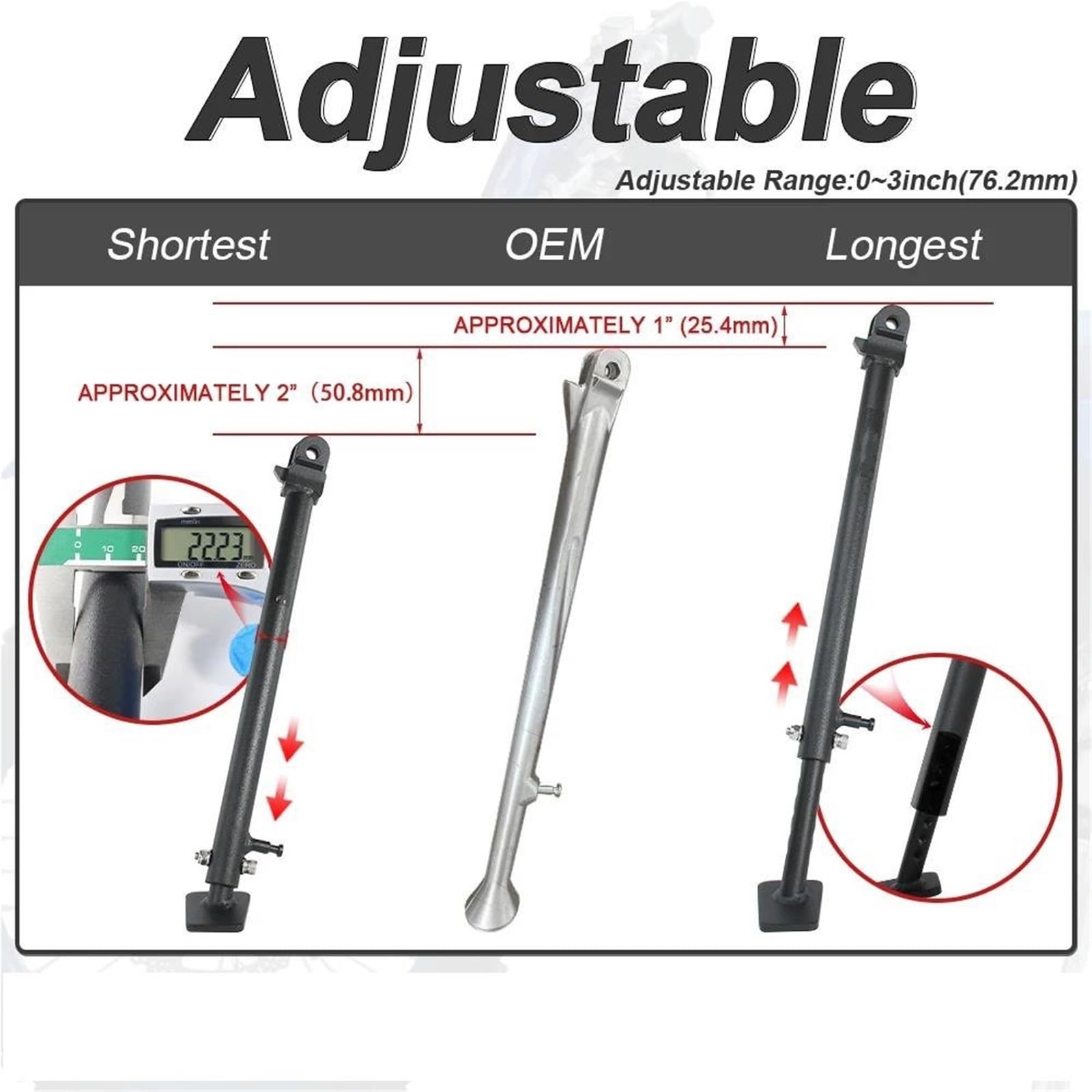 Rivestimenti Laterali Cavalletto Laterale Regolabile Moto E Collegamenti di Abbassamento della Sospensione Posteriore per Y&amaha WR250F 2007-2019 WR450F 2007-2018 YZ450F