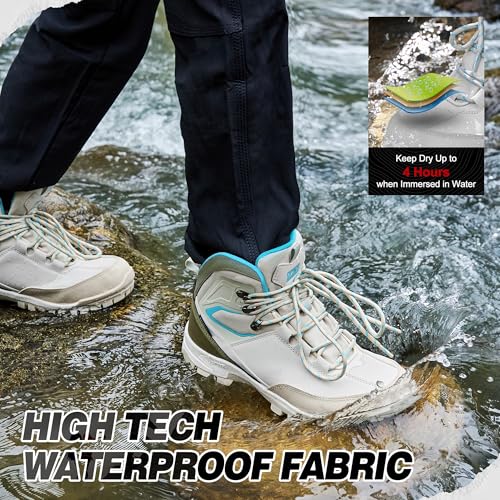 R CORD Womens Hiking Boots Waterproof Mid-Cut Hiking Boots Women Non-Slip Womens Hiking Shoes Outdoor Hiking Shoes for Women Trekking Camping Trail2