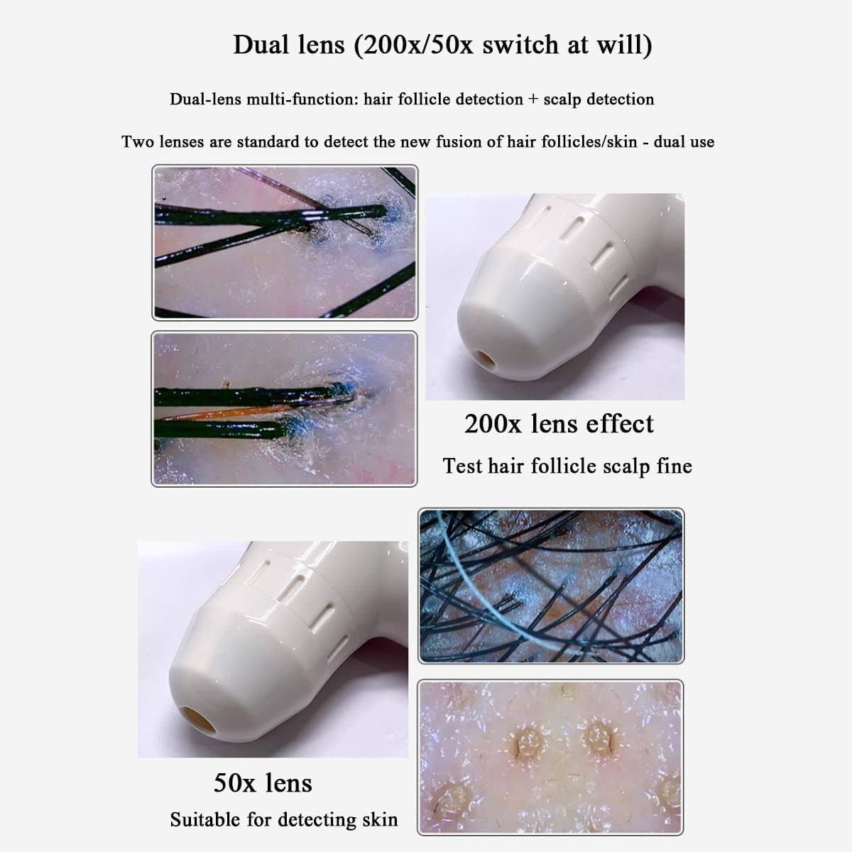 Hair Analyzer for Skin Diagnosis; Digital Skin Diagnostic Analyzer with a Simple LCD Screen.