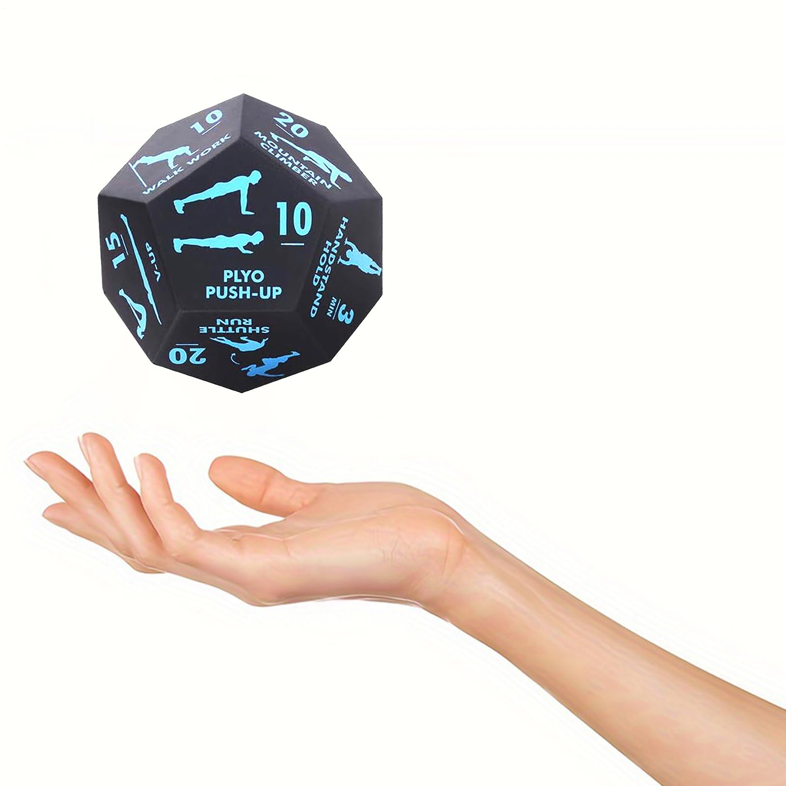 Fitness Dice | Cubo de entrenamiento para gimnasio en casa y ejercicios deportivos, accesorios deportivos para entrenamiento en casa con sentadillas, estocadas, ejercicios de estiramiento y yoga