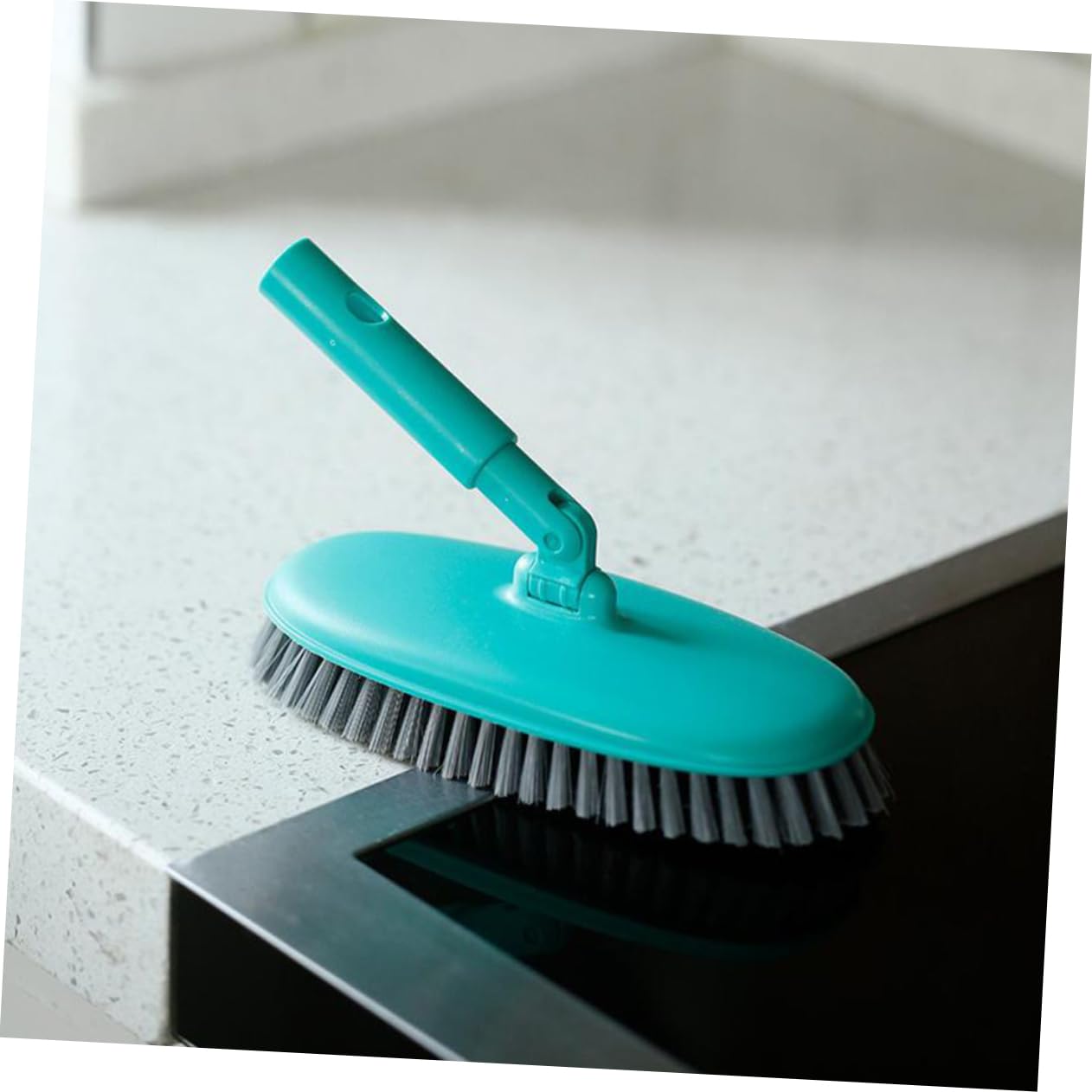 Homoyoyo Cepillo de Limpieza con Mango y Cerdas Flexibles para para Azulejos y Baño Herramienta Verde