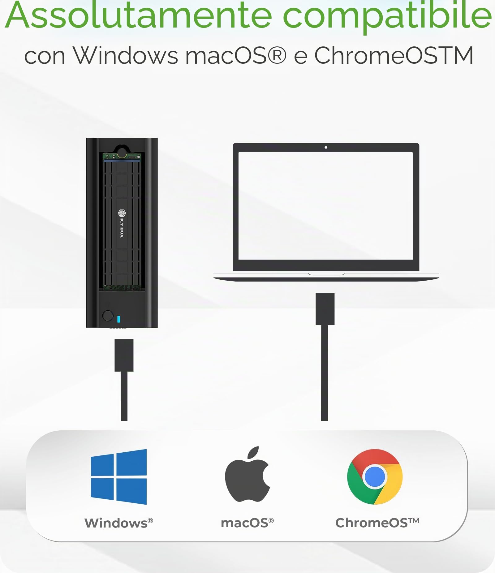 ICY BOX IB-180MC-C31 NVMe / SATA Dock USB 3.2 (Gen 2) Type-C, Werkzeuglos, Aluminium, schwarz