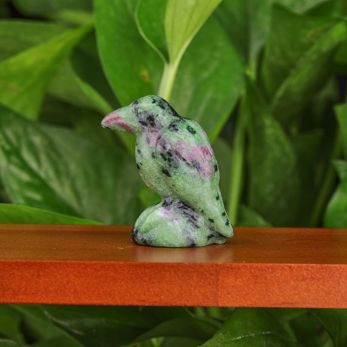 Amazon.co.jp: 1.5インチ 天然宝石彫刻鳥の置物クリスタルレイヴン  