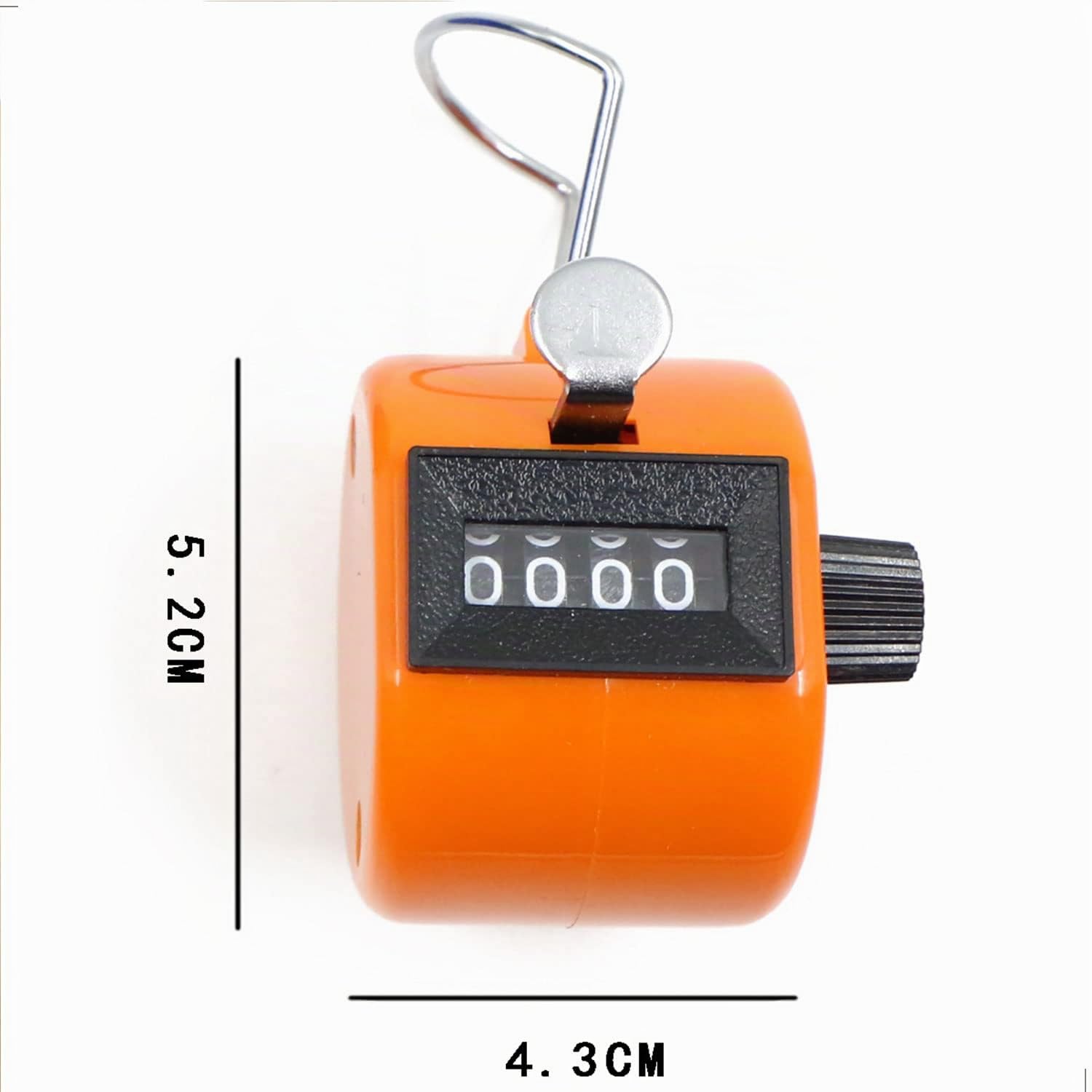 Contatore Contapersone Manuale Contacolpi Portatile,Display a 4 Cifre/Sport/Trainer/Scuola/Evento, Contatore di Quantità Meccanico Senza Batteria, Arancione e Blu, 4,3 cm x 4,3 cm x 5,2 cm, 29 g.