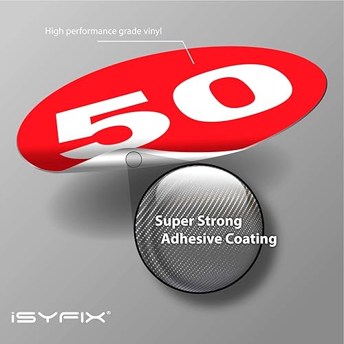 Miniatura 68 de iSYFIX Calcomanías amarillas de números consecutivos – 1 a 100, 2 pulgadas, 1 juego – Vinilo autoadhesivo de alta calidad, ideal para inventario