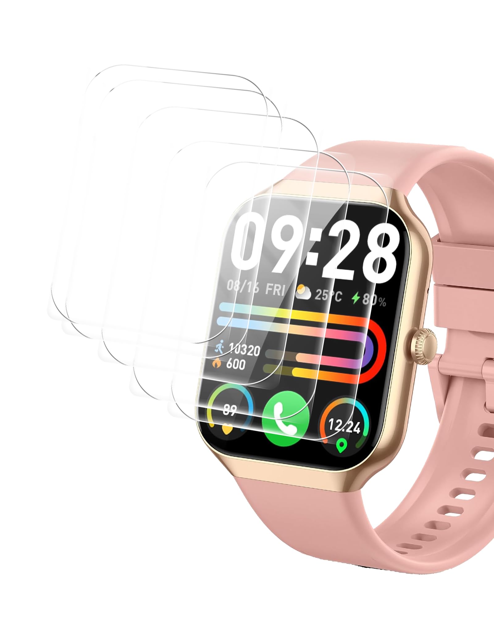 BOVUGAC [6 Pack] for Motast P99/taopodo P98 Screen Protector Anti-blue light, Flexible TPU Film Compatible with P99 Smartwatch,Anti-Scratch Ultra-Thin