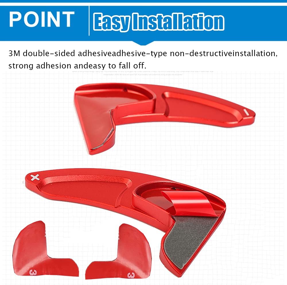 Great-luck Aluminum Steering Wheel Paddle Shifter Extensions Covers 2Pcs/Set(red) for Dodge Challenger Charger Durango RT&Scat Pack Chrysler 300 Jeep Grand Cherokee 2014-2016 2017 2018 2019-2021