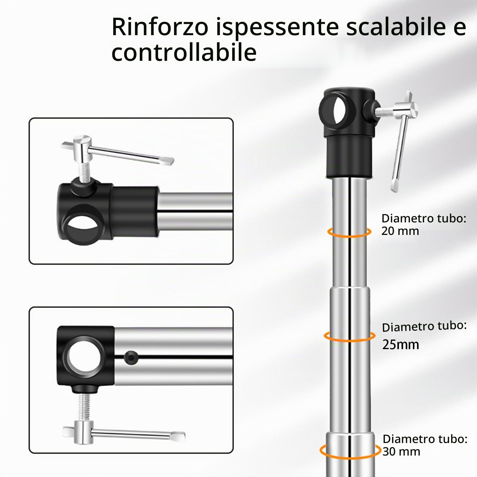 Supporto Per Fondale In Metallo Asta Telescopica Lunghezza Regolabile Da 117 A 300 Cm Per Attrezzature Fotografiche E Studi Video