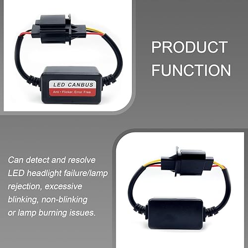 Miniatura 4 de Yumfugu Pack-2 H139008 - Decodificador Canbus de luz LED, adaptador de controlador de decodificador de luz LED de alta potencia, cancelador de