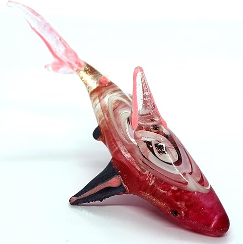 Miniatura 21 de Figuras pequeñas en miniatura de tiburón, animales pintados a mano, arte de vidrio soplado, regalo coleccionable para decorar (multicolor)