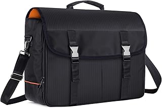 CURMIO Bartender Kit Travel Bag with Padded Compartments for Wine Bottles, Empty Messenger Bag for Bar Kit Set, Perfect for Home Indoor Outdoor Patio Party, Patent Pending, Black